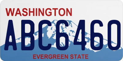 WA license plate ABC6460