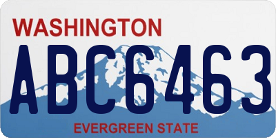 WA license plate ABC6463