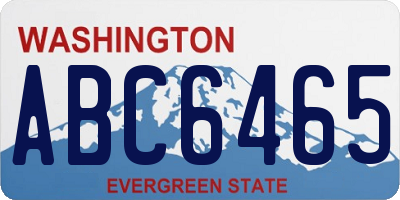 WA license plate ABC6465