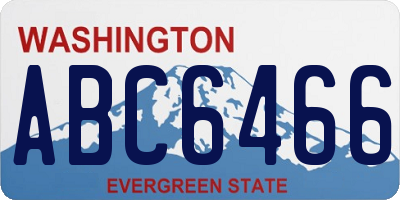 WA license plate ABC6466