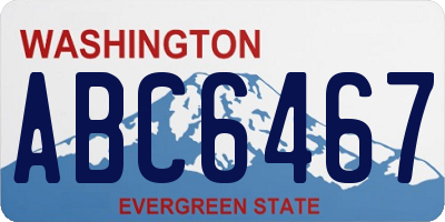 WA license plate ABC6467