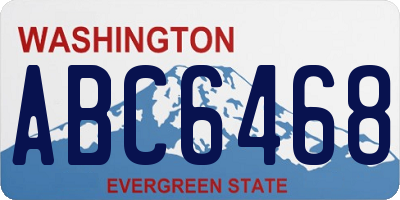 WA license plate ABC6468