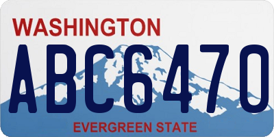 WA license plate ABC6470