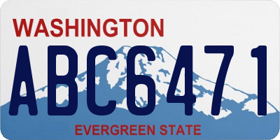 WA license plate ABC6471