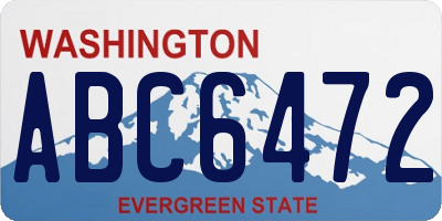 WA license plate ABC6472