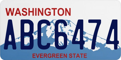 WA license plate ABC6474