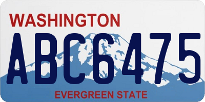 WA license plate ABC6475