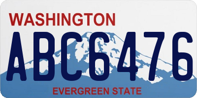 WA license plate ABC6476