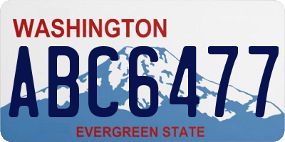WA license plate ABC6477