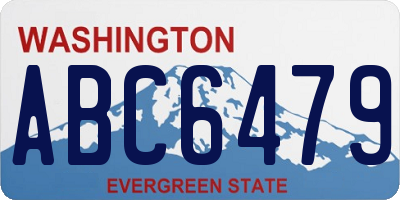 WA license plate ABC6479
