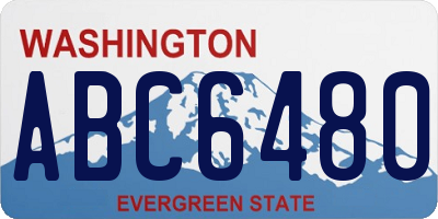 WA license plate ABC6480