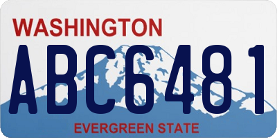 WA license plate ABC6481