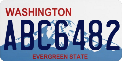 WA license plate ABC6482