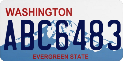 WA license plate ABC6483