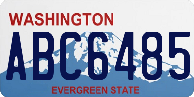 WA license plate ABC6485