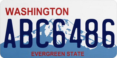 WA license plate ABC6486