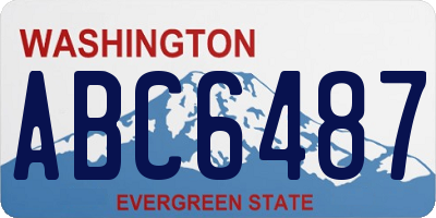 WA license plate ABC6487