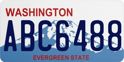 WA license plate ABC6488