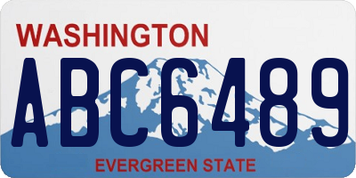 WA license plate ABC6489