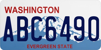 WA license plate ABC6490