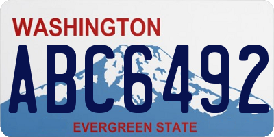 WA license plate ABC6492