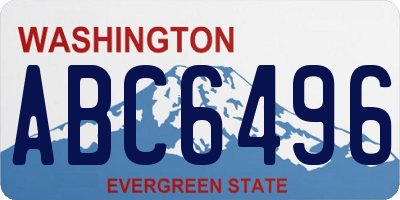 WA license plate ABC6496