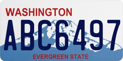 WA license plate ABC6497