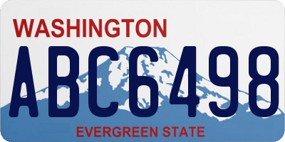WA license plate ABC6498