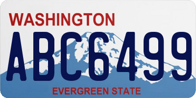 WA license plate ABC6499