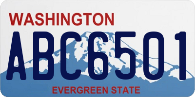 WA license plate ABC6501