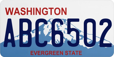 WA license plate ABC6502