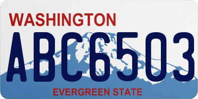 WA license plate ABC6503