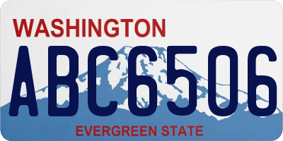 WA license plate ABC6506