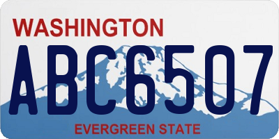 WA license plate ABC6507
