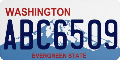 WA license plate ABC6509