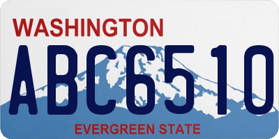 WA license plate ABC6510