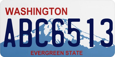 WA license plate ABC6513