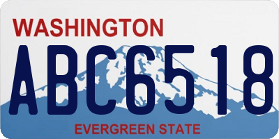 WA license plate ABC6518