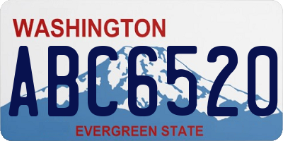 WA license plate ABC6520