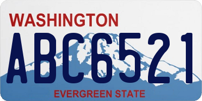 WA license plate ABC6521