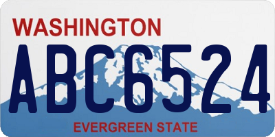 WA license plate ABC6524