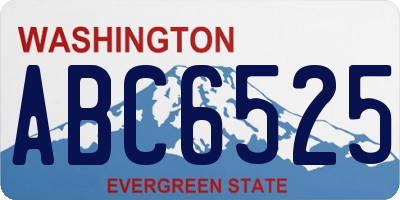 WA license plate ABC6525
