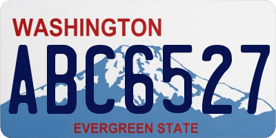 WA license plate ABC6527