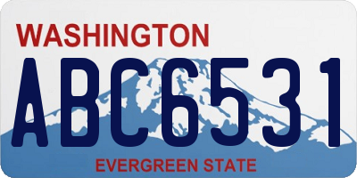 WA license plate ABC6531