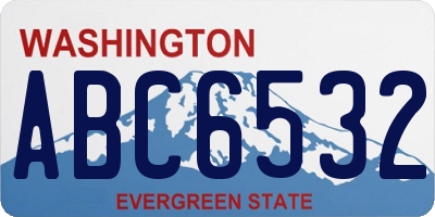 WA license plate ABC6532