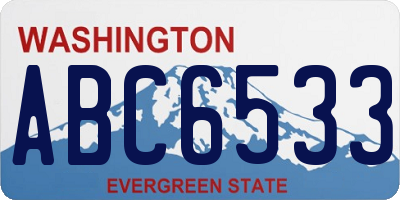 WA license plate ABC6533