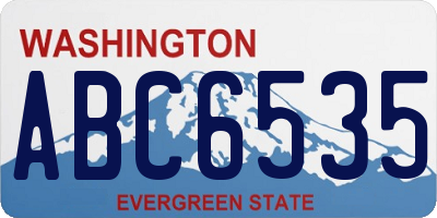WA license plate ABC6535