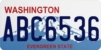 WA license plate ABC6536