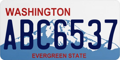 WA license plate ABC6537