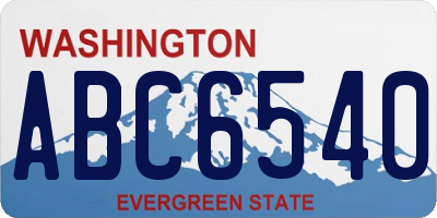WA license plate ABC6540